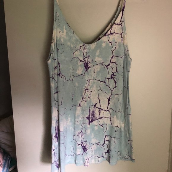 SILENCE AND NOISE/ blue purple marble tank top - Picture 2 of 4